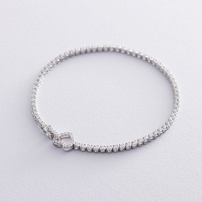 Золотой браслет "Сердце" с бриллиантами бб0023са