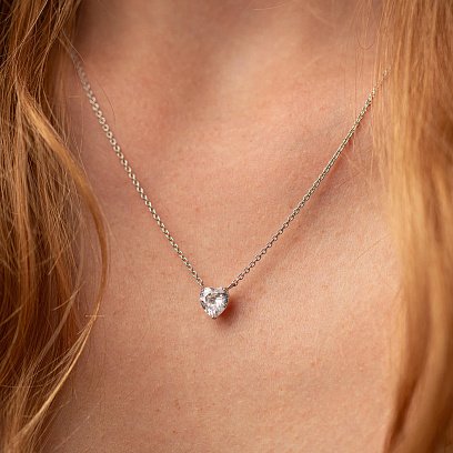 Серебряное колье "Сердце" 18393 №3
