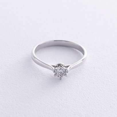 Заручальна каблучка з діамантом (біле золото) 220611121 №5