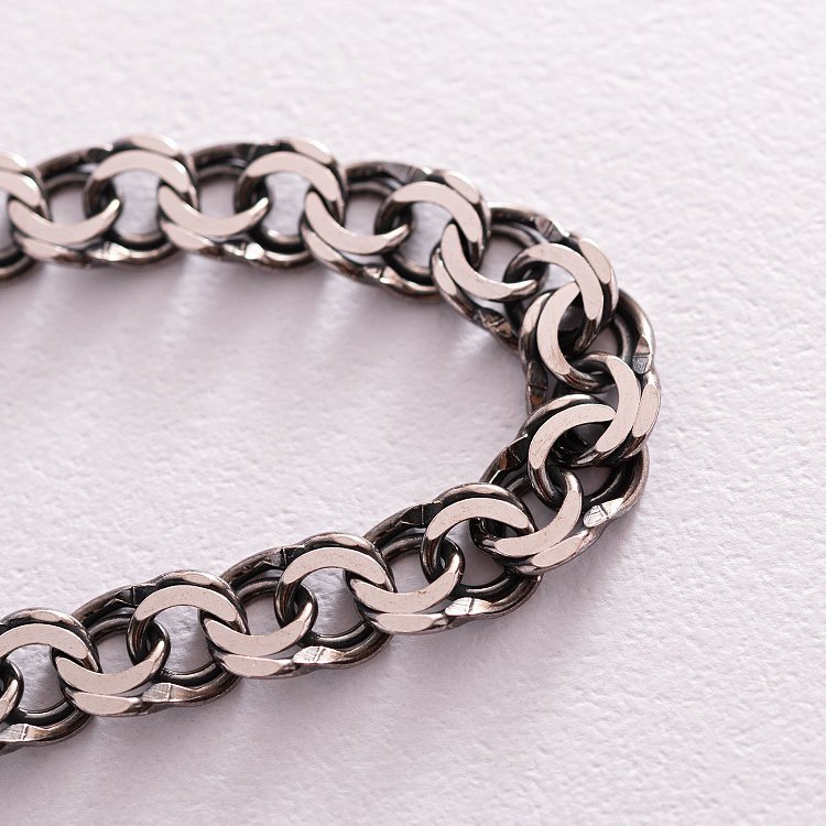 Мужской серебряный браслет (гарибальди 0.7 см) ч021751 от ювелирного магазина Оникс - 2