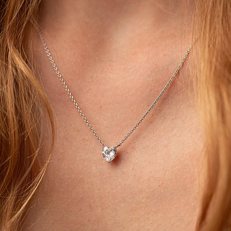Серебряное колье "Сердце" 18393 - 3 Серебряное колье "Сердце" 18393 от ювелирного магазина Оникс - 3