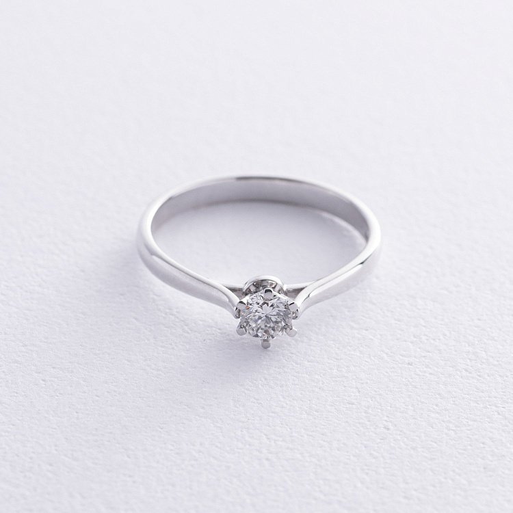 Заручальна каблучка з діамантом (біле золото) 220611121 від ювелірного магазину Онікс - 4