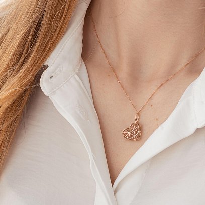 Кулон "Серце" у червоному золоті 11272400 №2