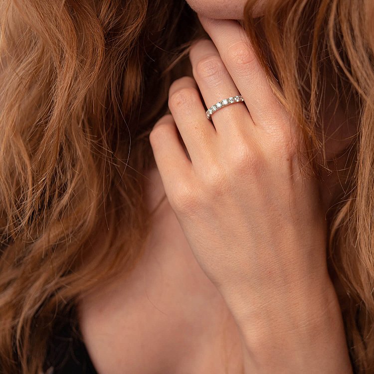 Каблучка з діамантами в білому золоті 101-10131(16.5) від ювелірного магазину Онікс - 7