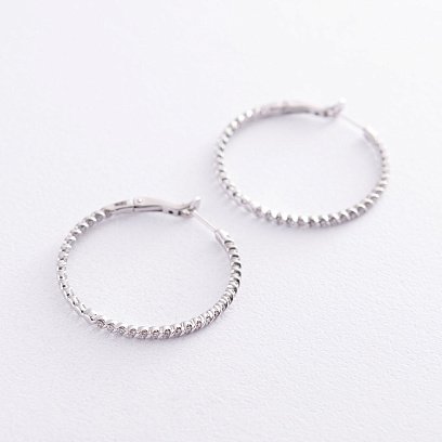 Золотые серьги - кольца с бриллиантами с581sl №3