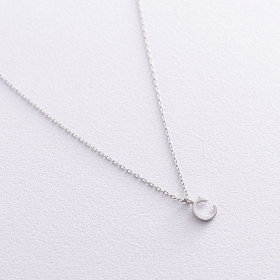 Серебряное колье с буквой С 18618б