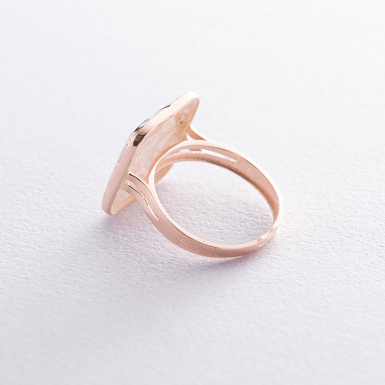 Золотое кольцо с эмалью к05653 от ювелирного магазина Оникс - 2