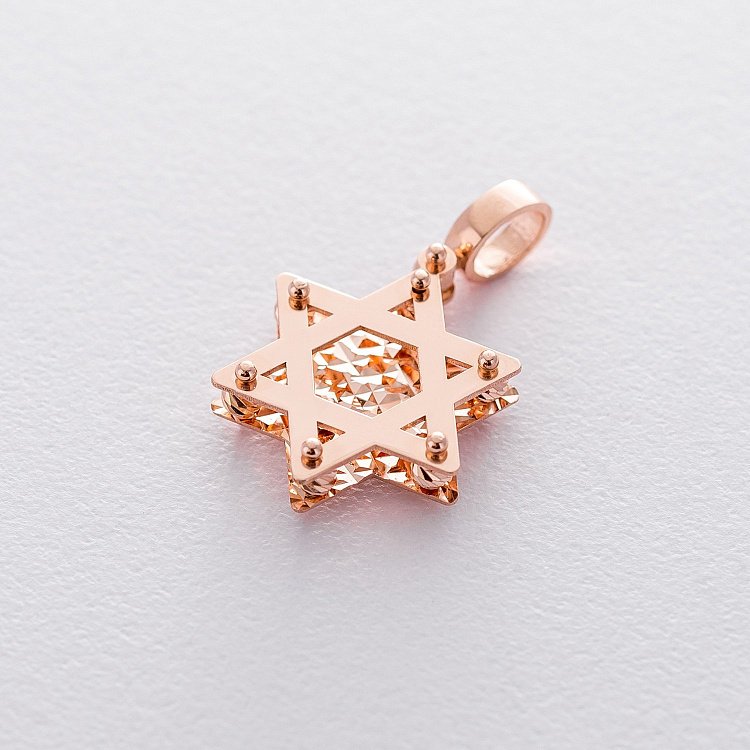 Подвеска "Звезда Давида" из красного золота п03306 от ювелирного магазина Оникс