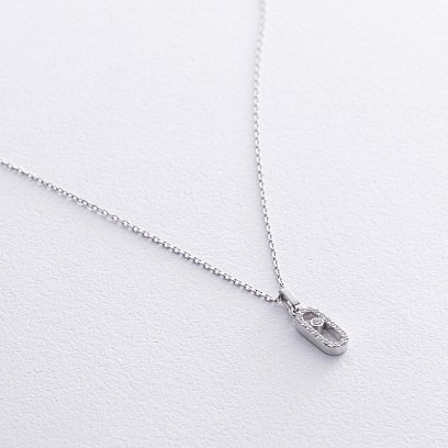 Кольє з діамантами (біле золото) 135051121 №3