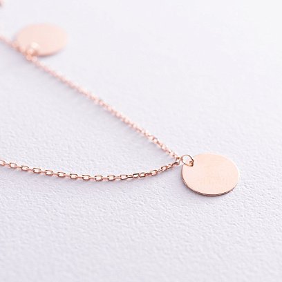 Колье "Монетки" в красном золоте (5 шт) кол01708 №5