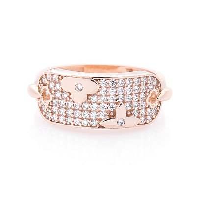 Золотое кольцо с клевером (фианит) к06253 №3