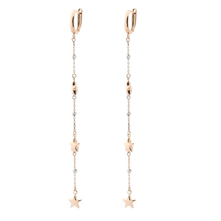 Золотые серьги со звездочками с05572 от ювелирного магазина Оникс