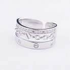 Серебряное кольцо с фианитами 111821 от ювелирного магазина Оникс - 1