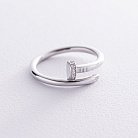 Кольцо "Гвоздь" с бриллиантами (белое золото) кб0475м от ювелирного магазина Оникс - 4