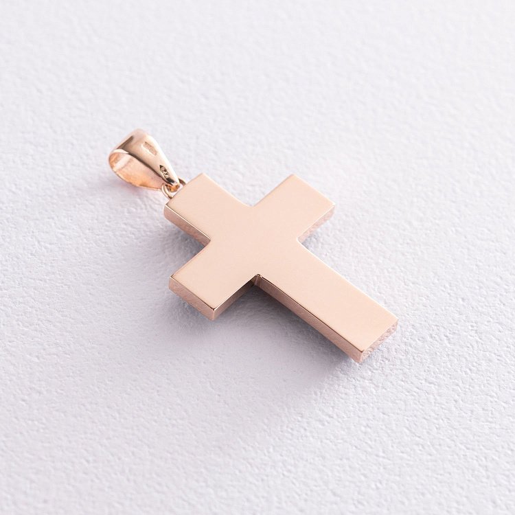 Крест в красном золоте (фианиты, эмаль) п03498 от ювелирного магазина Оникс - 1