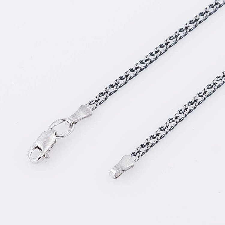 Срібний чорнений ланцюжок плетіння Подвійний ромб 10262 від ювелірного магазину Онікс - 1