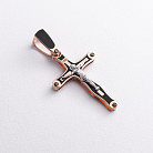 Золотой крестик "Распятие. Спаси и Сохрани" (фианиты, эмаль) 270142Е от ювелирного магазина Оникс