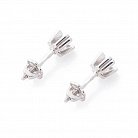 Срібні сережки-пусети з фіанітами 121858 от ювелирного магазина Оникс - 2