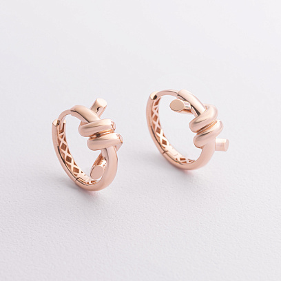 Серьги - кольца "Brigitte" в красном золоте с09541