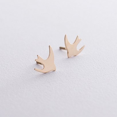 Золоті сережки-пусети "Ластівка" с06454 №4