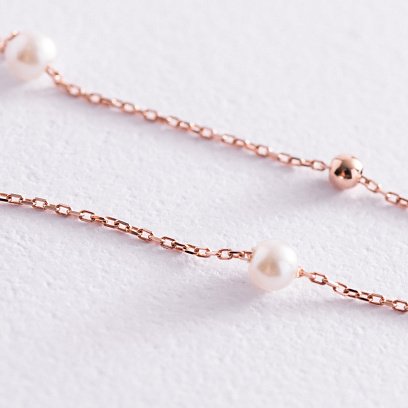 Золоте кольє "Кульки" з перлами кол02029 №5