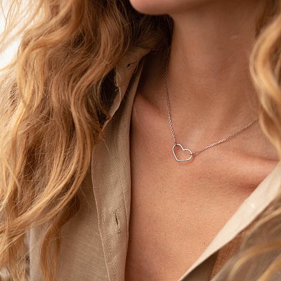 Срібне кольє "Сердечко" 181220 №3