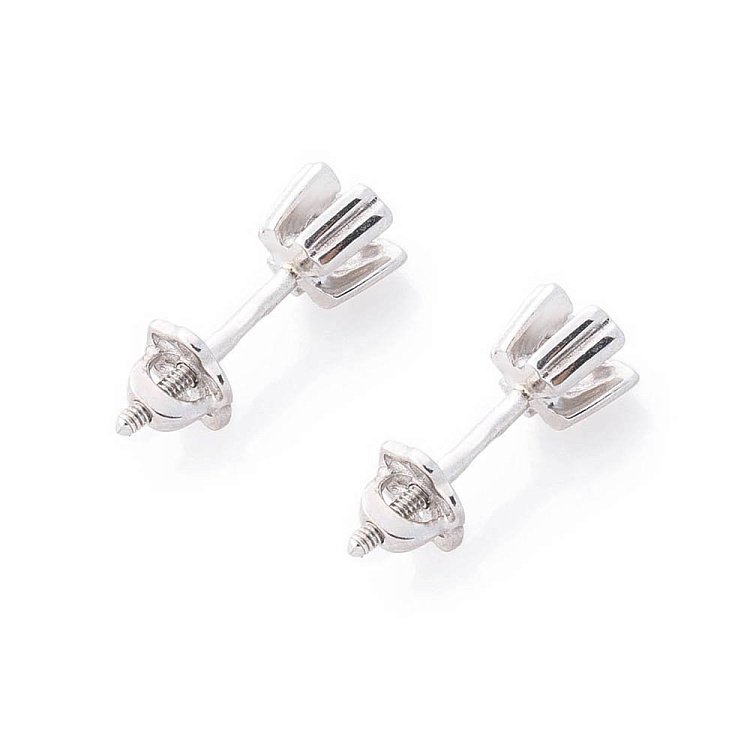 Срібні сережки-пусети з фіанітами 121858 від ювелірного магазину Онікс - 2