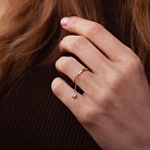 Золотое кольцо с подвеской (фианит) к06996 от ювелирного магазина Оникс - 4
