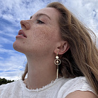 Золоті сережки "Сонце" на англійській застібці с06532 от ювелирного магазина Оникс - 8