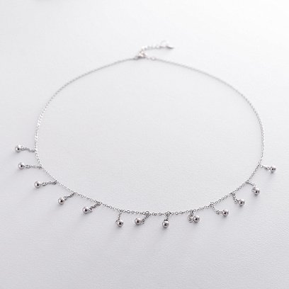 Серебряное колье "Шарики" 18885