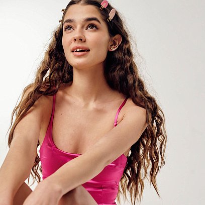 Сережка - каффа "Л﻿анцюжок" у білому золоті с08191 №2