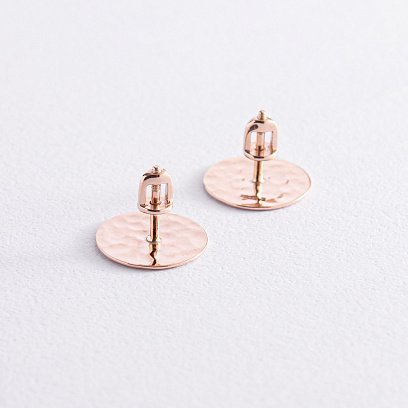 Сережки - пусети "Теона" у червоному золоті с07799 №9