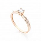Золотое помолвочное кольцо с фианитами к05847 от ювелирного магазина Оникс