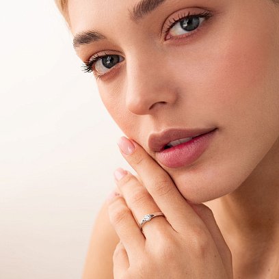 Золотое помолвочное кольцо с бриллиантом кб0355y №3