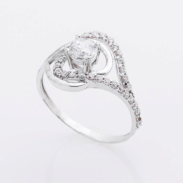 Золотое кольцо (фианиты) к01651жб от ювелирного магазина Оникс