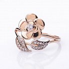 Золотое кольцо "Цветок" с фианитами к04954 от ювелирного магазина Оникс