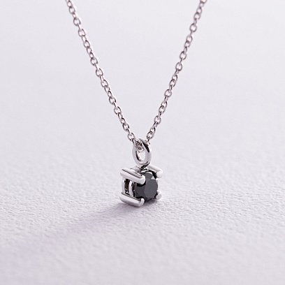 Золоте кольє з чорним діамантом колб0099y