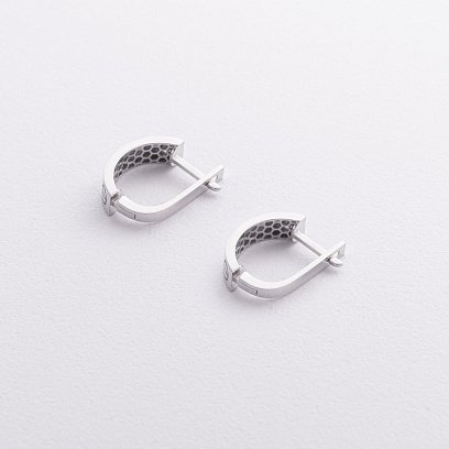 Сережки "Love" з фіанітами (біле золото) с09316 №2