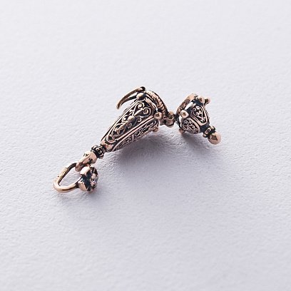 Золотой мощевик "Богородица" с фианитом п02533 №3