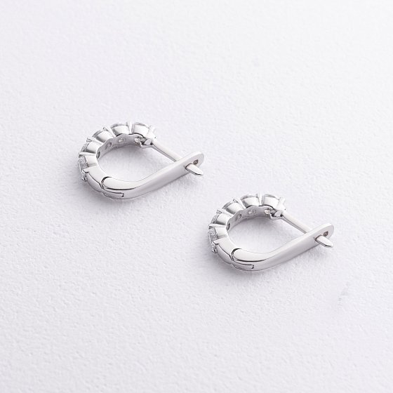 Срібні сережки з фіанітами 2580/1р-CZ №2