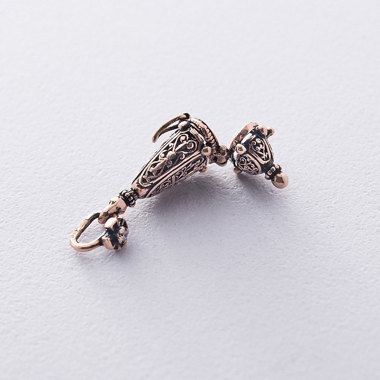 Золотой мощевик "Богородица" с фианитом п02533 от ювелирного магазина Оникс - 2