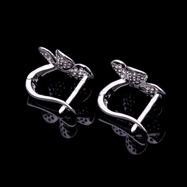 Золоті сережки "Квіточка" з фіанітами с03129 від ювелірного магазину Онікс - 2