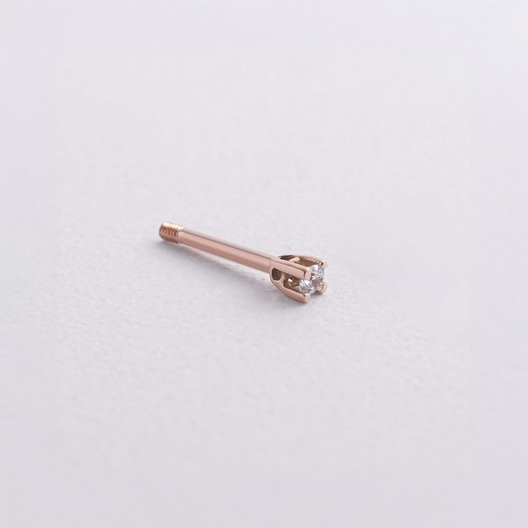 Золотая моносерьга с фианитом с09574 от ювелирного магазина Оникс