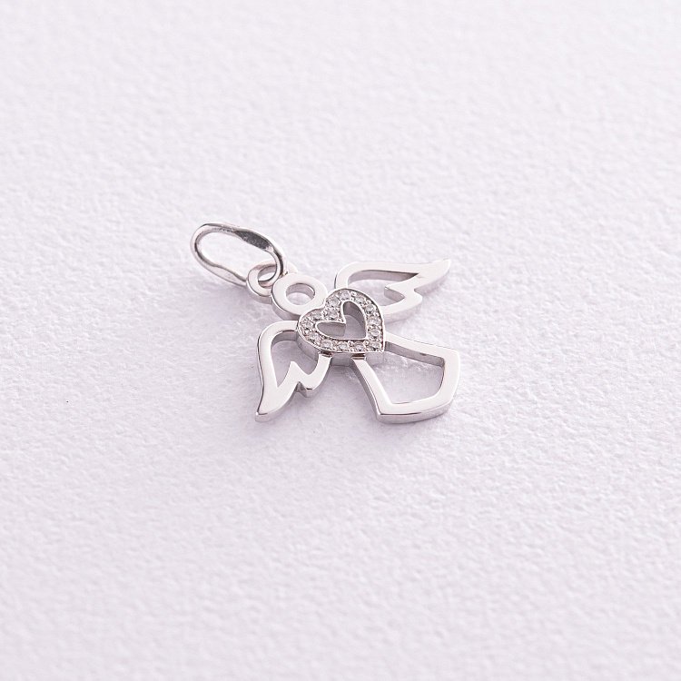 Золотая подвеска "Ангелочек" с бриллиантом 16281121 от ювелирного магазина Оникс