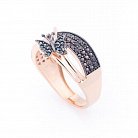 Золотое кольцо "Бабочка" (фианиты) к05274 от ювелирного магазина Оникс - 1
