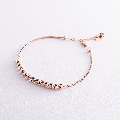 Браслет "Шарики" в красном золоте б05121