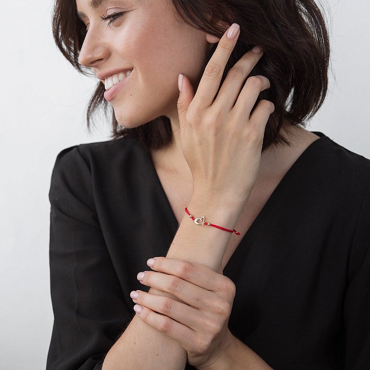 Браслет з червоною ниткою "Серце" б04196 від ювелірного магазину Онікс - 1