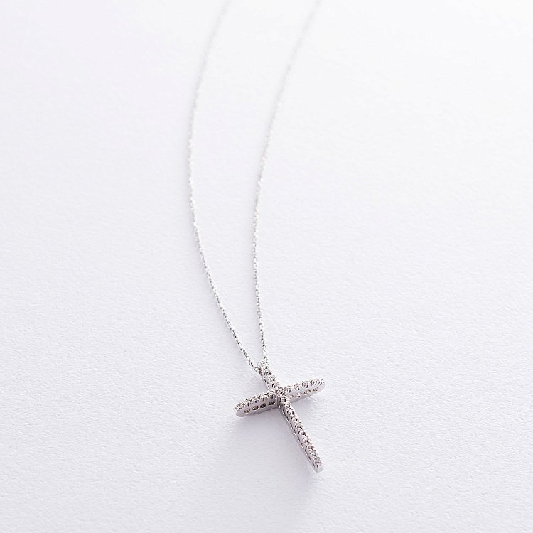 Золотое колье "Крестик" с бриллиантами кол0320тк Золотое колье "Крестик" с бриллиантами кол0320тк от ювелирного магазина Оникс