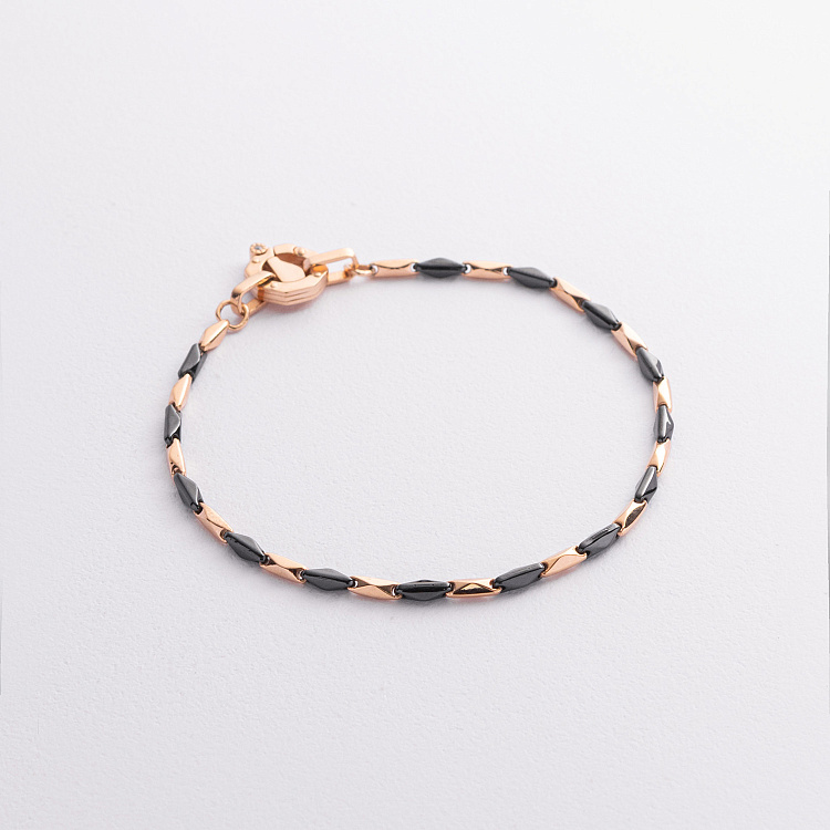 Мужской золотой браслет (керамика) 1729 от ювелирного магазина Оникс