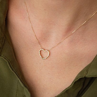 Золоте кольє "Серце" (фіаніт) кол01604 №2